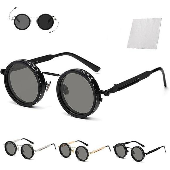 Adjustable Tint Sunglasses, 1-9 Gears Rounded Polarized Glasses with ND Filter - Picture 1 of 14